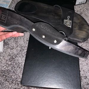 Blk authentic Chanel sandals